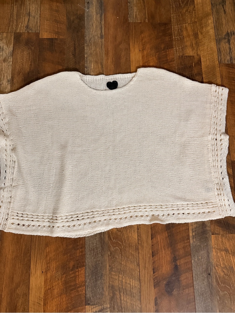 Cream Knit Short-Sleeve Sweater Top - Unbranded